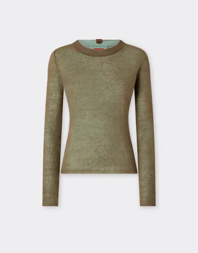 Ferrari Linen, Cashmere, And Silk Turtleneck Sweater In Green