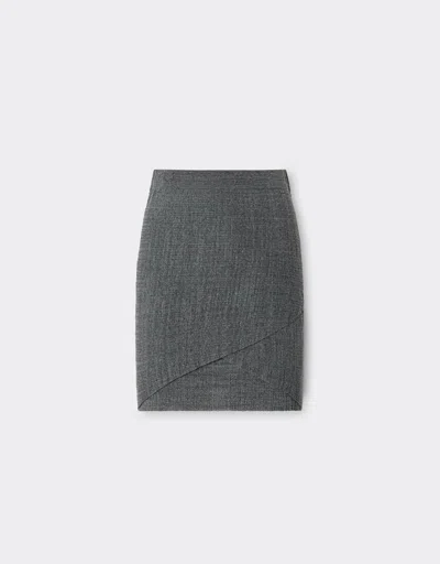 Ferrari Linen-blend Mini Skirt In Gray