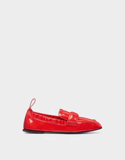Ferrari Loafer In Patent Leather In Rosso Dino