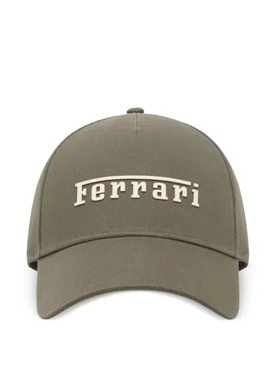 Ferrari Logo Detail Baseball Cap In Green