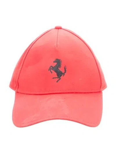 Pre-owned Ferrari Logo Baseball Hat In Red