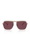 Ferrari Logo-detail Sunglasses In Gold