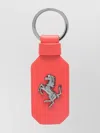 Ferrari Logo Keychain With Rectangular Metallic Emblem In Pink