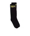 Ferrari Logo-knit Socks In Black