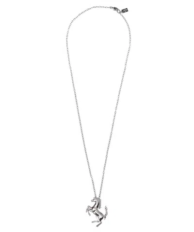 Ferrari Logo Necklace In White