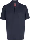 Ferrari Logo-patch Short-sleeved Polo Shirt In Blau