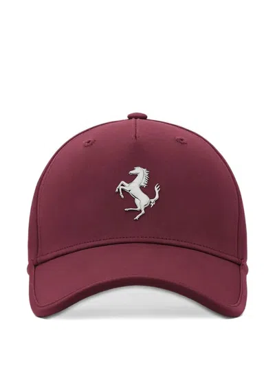 Ferrari Logo-plaque Baseball Cap In Red
