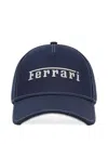 Ferrari Logo-print Baseball Cap In Blue