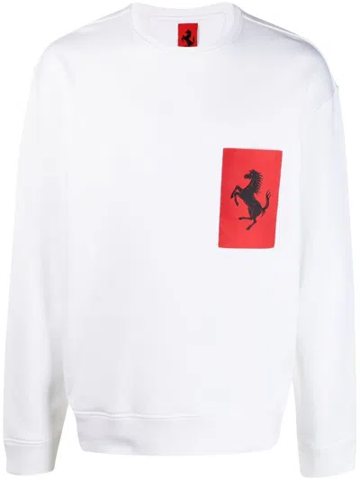 FERRARI LOGO-PRINT CREW-NECK SWEATSHIRT