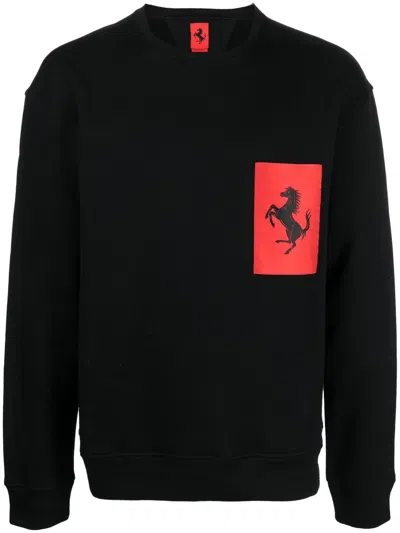 FERRARI LOGO-PRINT CREW-NECK SWEATSHIRT