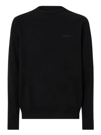 Ferrari Crew-neck Sweater In Wool And Cashmere In Black