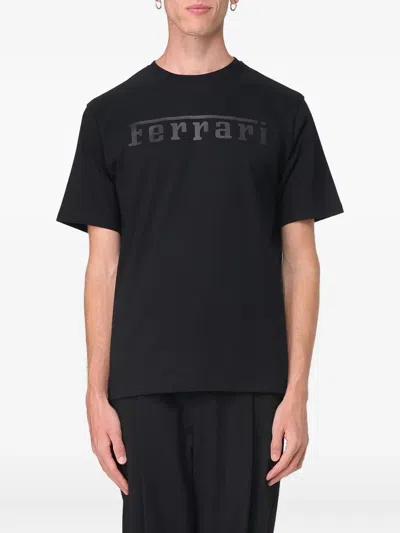 Ferrari Black Cotton T-shirt