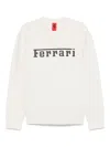 Ferrari Ecru Sweatshirt With Prominent Logo In Neutrals