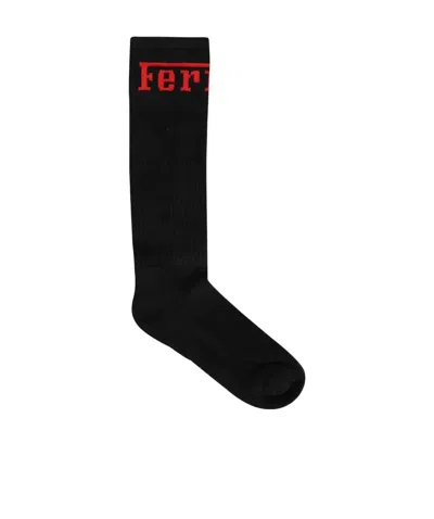 Ferrari Logo Socks In Black