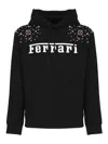 Ferrari Logo Sweatshirt With Hood In Black