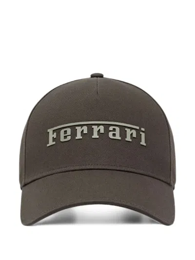 Ferrari Logo-lettering Baseball Cap In Brown