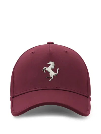 Ferrari Logo-plaque Baseball Cap In Red