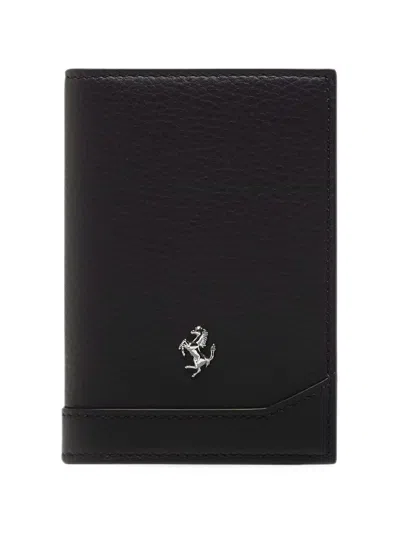 Ferrari Logo-plaque Leather Cardholder In Black
