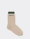 Ferrari Long Cotton Socks With  Logo In Gray