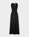 Ferrari Long Dress In Stretch Satin Twill In Black