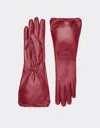Ferrari Long Nappa Leather Driving Gloves In Red