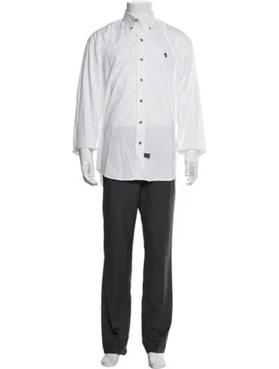 Pre-owned Ferrari Long Sleeve Dress Shirt In White