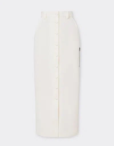 Ferrari Longuette Skirt In Cotton In Optical White