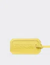 Ferrari Luggage Tag In Smooth Nappa Leather With Logo In Giallo Modena