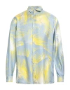 Ferrari Man Shirt Sky Blue Size Xs Silk In Blue