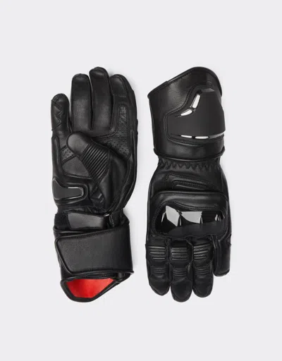 Ferrari Man Short Racing Gloves Leather In Black