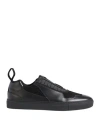 Ferrari Man Sneakers Black Size 9 Soft Leather, Textile Fibers