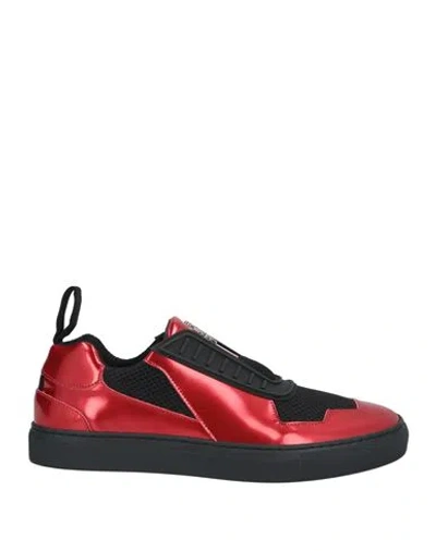 Ferrari Man Sneakers Red Size 9 Textile Fibers, Leather