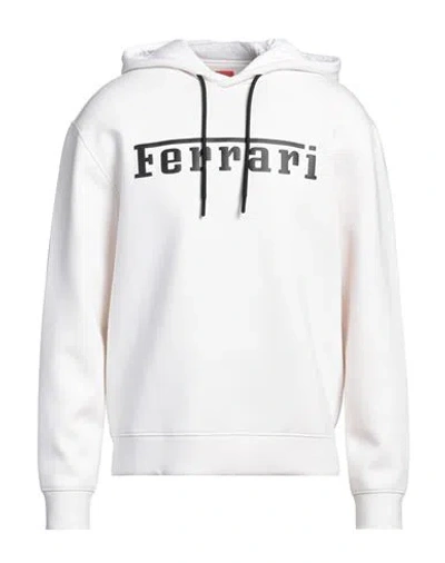 Ferrari Man Sweatshirt Cream Size M Viscose, Polyurethane, Elastane In White