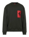 Ferrari Man Sweatshirt Military Green Size L Cotton, Polyamide