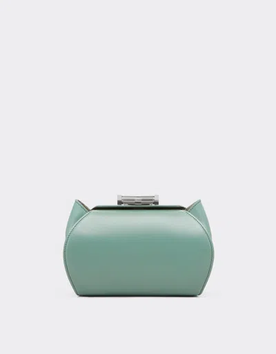 Ferrari Medium-size Bowling Bag In Semi-gloss Smooth Leather In Ficus Green