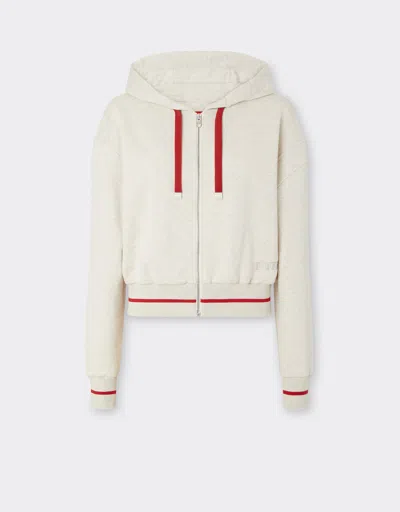 Ferrari Melange Cotton Sweatshirt In Brown