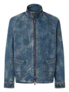 Ferrari Zip-fastening Denim Jacket In Blue