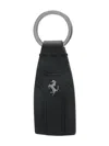 Ferrari Logo Keychain Featuring Metal Ring In Black