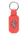 Ferrari Logo Keychain With Rectangular Metallic Emblem In Pink