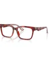 Ferrari 53mm Rectangle Optical Glasses In Burgundy