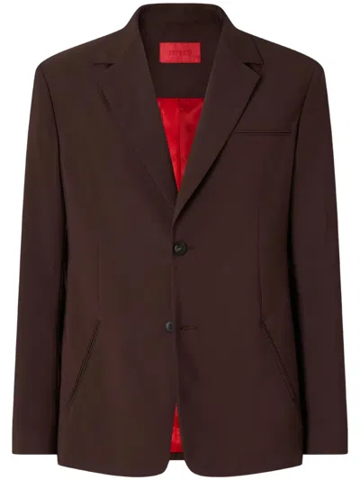 Ferrari Q-cycle Tropical Wool Blazer In Brown