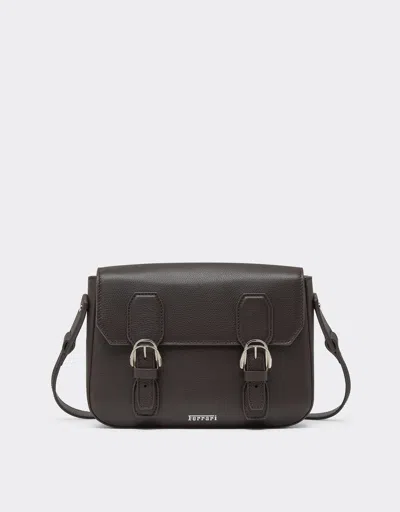 Ferrari Messenger Bag In Grenade Leather In Brown