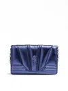 Ferrari Metal Blue Gt Patent Leather Bag With Chain In Blue