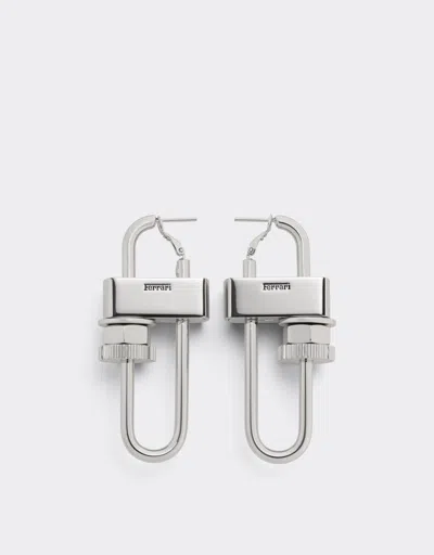 Ferrari Metal Earrings In Metallic