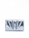 Ferrari Metal Light Blue Gt Patent Leather Bag With Chain In Blue