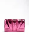 Ferrari Metal Pink Gt Patent Leather Bag With Chain In Pink