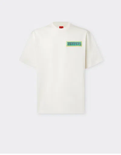 Ferrari Miami Collection Cotton T-shirt In Optical White