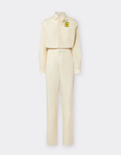 Ferrari Miami Collection  Suit In Recycled Nylon In Ivory