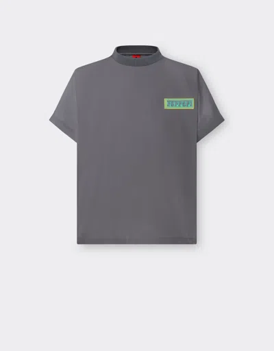 Ferrari Miami Collection T-shirt In Recycled Nylon In Dark Grey