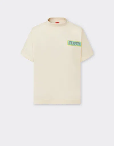 Ferrari Miami Collection T-shirt In Recycled Nylon In Ivory